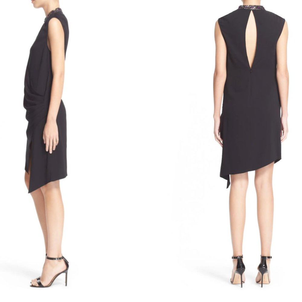Haute Hippie Embellished Silk Wrap Dress